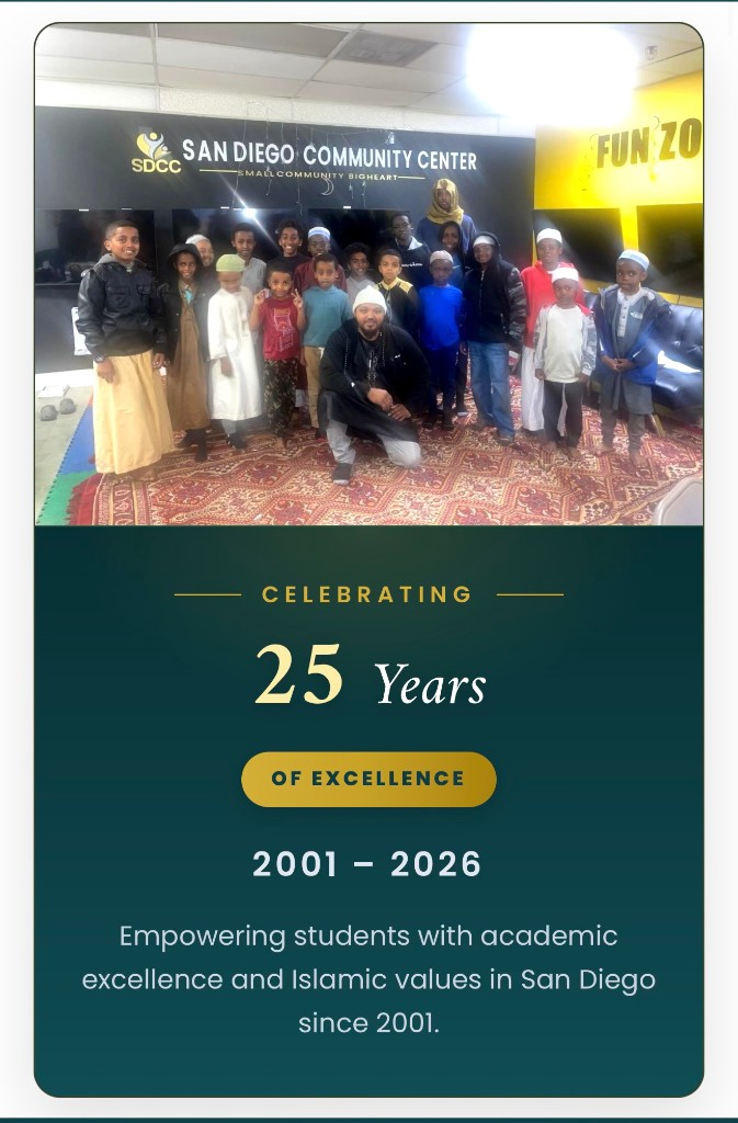 SDCC students at San Diego Community Center — weekend Quran and Islamic studies classes